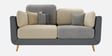 Montez Velvet 2 Seater Sofa in Grey & Beige Colour