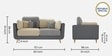 Montez Velvet 2 Seater Sofa in Grey & Beige Colour