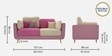 Montez Velvet 2 Seater Sofa in Pink & Beige Colour