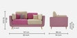 Montez Velvet 2 Seater Sofa in Pink & Beige Colour