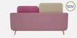 Montez Velvet 2 Seater Sofa in Pink & Beige Colour