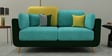 Montez Velvet 2 Seater Sofa in Turquoise & Green Colour
