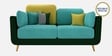 Montez Velvet 2 Seater Sofa in Turquoise & Green Colour