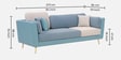 Montez Velvet 3 Seater Sofa in Arctic Blue Colour