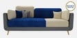 Montez Velvet 3 Seater Sofa in Blue & Beige Colour