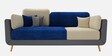 Montez Velvet 3 Seater Sofa in Blue & Beige Colour