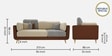 Montez Velvet 3 Seater Sofa in Brown & Beige Colour