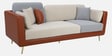 Montez Velvet 3 Seater Sofa in Brown & Beige Colour Montez Velvet 3 Seater Sofa in Brown & Beige Colour