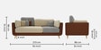 Montez Velvet 3 Seater Sofa in Brown & Beige Colour