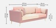 Montez Velvet 3 Seater Sofa in Clay Blush Colour