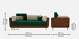 Montez Velvet 3 Seater Sofa in Green & Beige Colour