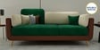 Montez Velvet 3 Seater Sofa in Green & Beige Colour