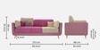 Montez Velvet 3 Seater Sofa in Pink & Beige Colour