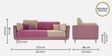 Montez Velvet 3 Seater Sofa in Pink & Beige Colour