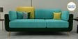 Montez Velvet 3 Seater Sofa in Turquoise & Green Colour