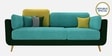 Montez Velvet 3 Seater Sofa in Turquoise & Green Colour