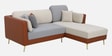 Montez Velvet LHS Sectional Sofa (2 + Lounger) in Brown & Beige Colour Montez Velvet LHS Sectional Sofa (2 + Lounger) in Brown & Beige Colour