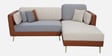 Montez Velvet LHS Sectional Sofa (2 + Lounger) in Brown & Beige Colour Montez Velvet LHS Sectional Sofa (2 + Lounger) in Brown & Beige Colour