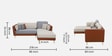 Montez Velvet LHS Sectional Sofa (2 + Lounger) in Brown & Beige Colour Montez Velvet LHS Sectional Sofa (2 + Lounger) in Brown & Beige Colour