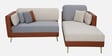 Montez Velvet LHS Sectional Sofa (2 + Lounger) in Brown & Beige Colour Montez Velvet LHS Sectional Sofa (2 + Lounger) in Brown & Beige Colour