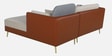 Montez Velvet LHS Sectional Sofa (2 + Lounger) in Brown & Beige Colour Montez Velvet LHS Sectional Sofa (2 + Lounger) in Brown & Beige Colour