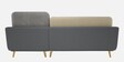 Montez Velvet LHS Sectional Sofa (2 + Lounger) in Grey & Beige Colour