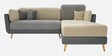 Montez Velvet LHS Sectional Sofa (2 + Lounger) in Grey & Beige Colour