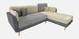 Montez Velvet LHS Sectional Sofa (2 + Lounger) in Grey & Beige Colour