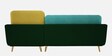 Montez Velvet LHS Sectional Sofa (2 + Lounger) in Turquoise & Green Colour