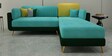 Montez Velvet LHS Sectional Sofa (2 + Lounger) in Turquoise & Green Colour