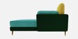 Montez Velvet LHS Sectional Sofa (2 + Lounger) in Turquoise & Green Colour