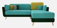 Montez Velvet LHS Sectional Sofa (2 + Lounger) in Turquoise & Green Colour