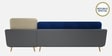 Montez Velvet LHS Sectional Sofa (3 + Lounger) in Blue & Beige Colour
