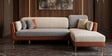 Montez Velvet LHS Sectional Sofa (3 + Lounger) in Brown & Beige Colour Montez Velvet LHS Sectional Sofa (3 + Lounger) in Brown & Beige Colour