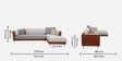 Montez Velvet LHS Sectional Sofa (3 + Lounger) in Brown & Beige Colour Montez Velvet LHS Sectional Sofa (3 + Lounger) in Brown & Beige Colour