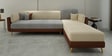 Montez Velvet LHS Sectional Sofa (3 + Lounger) in Brown & Beige Colour