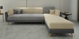 Montez Velvet LHS Sectional Sofa (3 + Lounger) in Grey & Beige Colour
