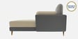 Montez Velvet LHS Sectional Sofa (3 + Lounger) in Grey & Beige Colour