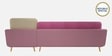 Montez Velvet LHS Sectional Sofa (3 + Lounger) in Pink & Beige Colour