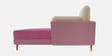 Montez Velvet LHS Sectional Sofa (3 + Lounger) in Pink & Beige Colour