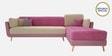 Montez Velvet LHS Sectional Sofa (3 + Lounger) in Pink & Beige Colour