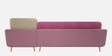 Montez Velvet LHS Sectional Sofa (3 + Lounger) in Pink & Beige Colour