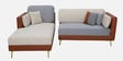 Montez Velvet RHS Sectional Sofa (2 + Lounger) in Brown & Beige Colour Montez Velvet RHS Sectional Sofa (2 + Lounger) in Brown & Beige Colour