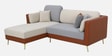 Montez Velvet RHS Sectional Sofa (2 + Lounger) in Brown & Beige Colour Montez Velvet RHS Sectional Sofa (2 + Lounger) in Brown & Beige Colour