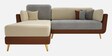Montez Velvet RHS Sectional Sofa (2 + Lounger) in Brown & Beige Colour