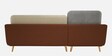 Montez Velvet RHS Sectional Sofa (2 + Lounger) in Brown & Beige Colour