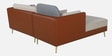 Montez Velvet RHS Sectional Sofa (2 + Lounger) in Brown & Beige Colour Montez Velvet RHS Sectional Sofa (2 + Lounger) in Brown & Beige Colour