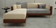 Montez Velvet RHS Sectional Sofa (2 + Lounger) in Brown & Beige Colour