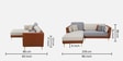 Montez Velvet RHS Sectional Sofa (2 + Lounger) in Brown & Beige Colour Montez Velvet RHS Sectional Sofa (2 + Lounger) in Brown & Beige Colour