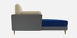 Montez Velvet RHS Sectional Sofa (3 + Lounger) in Blue & Beige Colour